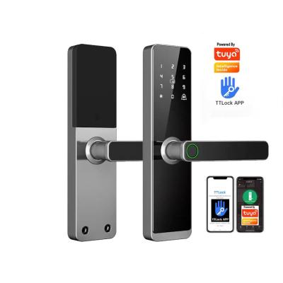 중국 Glomarket Wholesale Factory Price Intelligent Fingerprint Handle Lock Keyless Digital Hotel Tuya App Smart Digital Door Lock 판매용