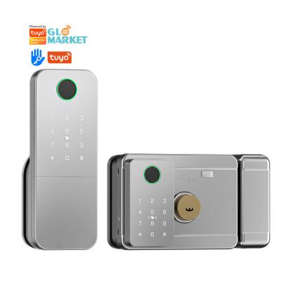 China Glomarket Outdoor Electronic Smart Fingerprint Password Digital Lock Tuya Ttlock Smart Door Lock for sale