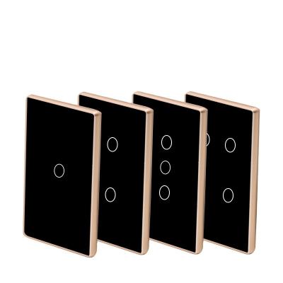 China Black 600W Tuya Smart Switch Tempered Glass Light Switch 86x86 for sale