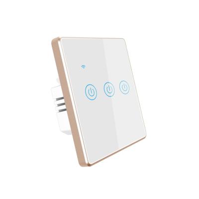 China 3 Gang EU UK Standard Tuya Smart Switch Light Electric Switch WiFi Smart Home Voice Control for sale