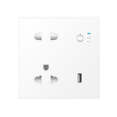 China PC Fireproof 13A Smart Plug Alexa Tuya Wall Socket Security Smart Home for sale