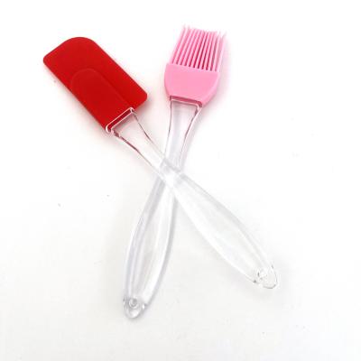 China 2pieces Disposable Silicone Baking Tools Factory Stocked Spatulas And Brush Set With Measuring Cups for sale