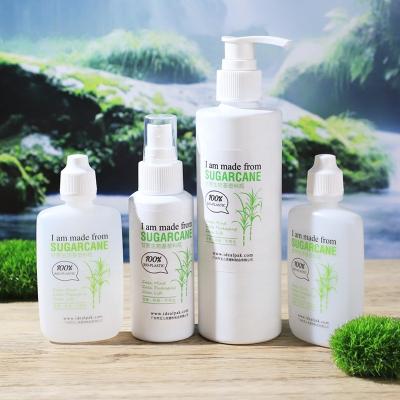 China Custom Eco Friendly Sugar Cane Skin Care Body Cosmetic Packaging Plastic Bottle Eco Friendly Shower Gel Shampoo Lotion Packaging Bottle for sale