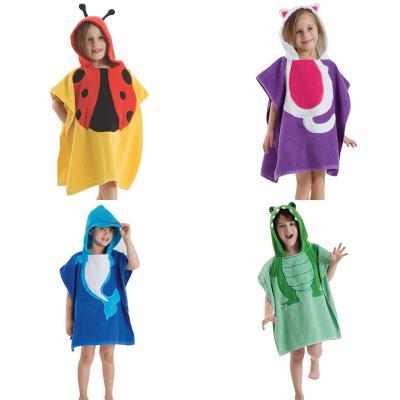 China Hot direct custom-made quick-drying children's pattern printing hooded towel hot safe for sand children for sale