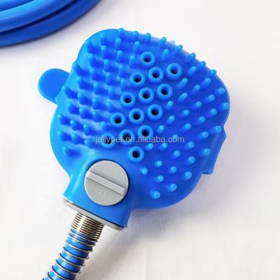 China Viable Pet Shower Faucet Sprayer Dog Bathing Tool Massage Scrubber Gog Handheld Soft Grooming Tools for sale