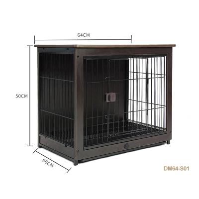 China Breathable Furniture Style Dog Crates With Toilet Dogs Wooden Villa Steel Indoor Outdoor Pet Cage for sale