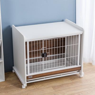 China Modern Design Breathable Wooden Dog Crate Furniture Cave Room Pet Crate End Table Wooden Wire Dog Cage for sale