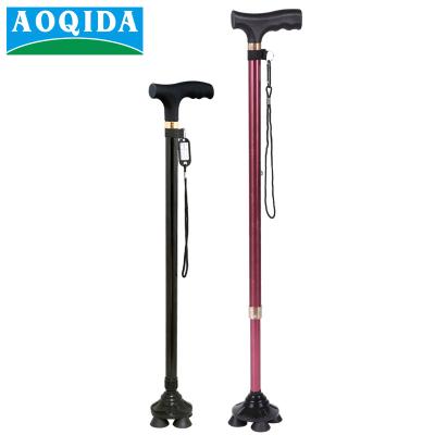 China Convenient Two Section Cane Aluminum Walking Stick For Elderly With LED Light for sale