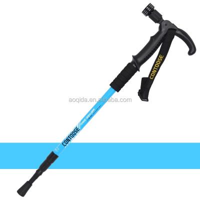 China 2020 AOQIDA Promotion Three Section Alum 6061 Adjustable Folding High Quality Walking Stick for sale