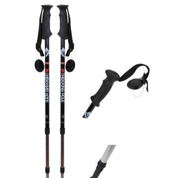 China Durable Alum / Carbon Fiber Three Section Walking Stick / Trekking Pole for sale