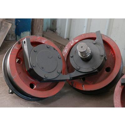 China Machinery Repair Shops Heavy Industry Low Noise Flange Forging Trolley Drive Wheel Rail Gantry Crane Single Wheel for sale