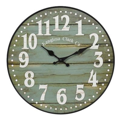 China Antique style 10 inch plastic green stripe and paper face for promotion or gift wall clock for sale