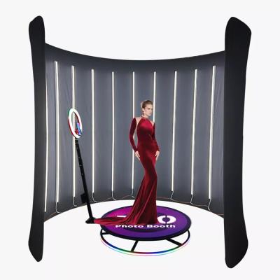 China Party Table Selfie Degree Tempered Glass Transparent Mirror Led 360 Photo Booth for sale