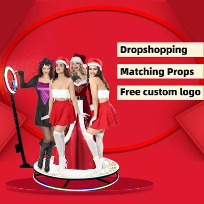 China Party Big Ring Light Up Overhead Spinner Table Top Degree Rotating 360 Photo Booth for sale