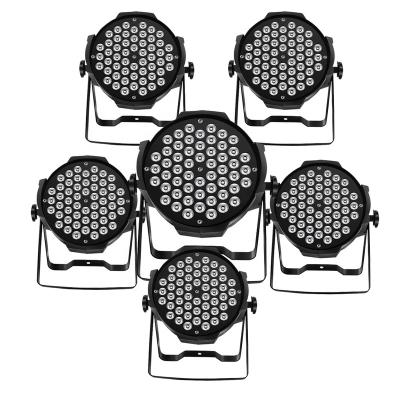 China 6Pcs/Lot RGB 3 IN 1 54Pcs Full Color Stage Led Par Light Parcans Party Lighting Led Par Wash Wall Easy Use For KTV Club Wedding for sale