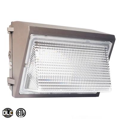 China IP65 90W Waterproof Outdoor Led Polycarbonate Wall Mounted Light Fixture ETL Led Wall Pack Light Photocell Garden Lights for sale