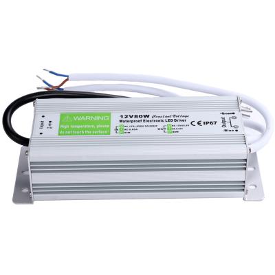 China Industrial Waterproof Led Driver Switching Power Supply 12V 80W Constant Voltage Led Driver Aluminum Housing Ip67 Strips for sale