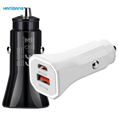 China 2021 Mobile Phone Amazon PD Car Charger 2 QC3.0 Car Charger Left Fast Best Selling Adapter For Iphone Fast Charging for sale