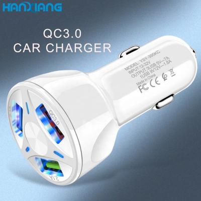 China 2021 QC3.0 Port+LED Indicator 3 Popular Mobile Phone USB Port 5V 7A LED Indicator QC3.0 Car Accessory Fast Charger For Iphone Laptop for sale