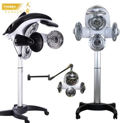 China Basic Eco-friendly Professional Standing Hairdressing Rolling Rolling Equipment Beauty Machine Hair Dryer Facial Steamer with Stand Cold and Hot Steam for sale