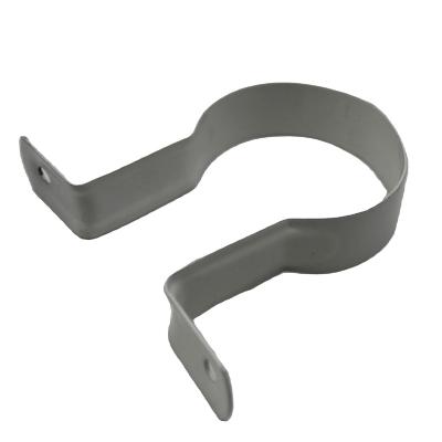 China Construction Conduit Pipe Strap 2 Hole For PVC Saddle Pipe Clip Clamp Metal Building Building Materials Supplies Forged Carbon Steel White for sale