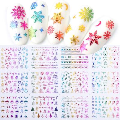 China Easy Apply Wholesale Colorful With Self Adhesive 3D Snow Christmas Sticker For Nail for sale