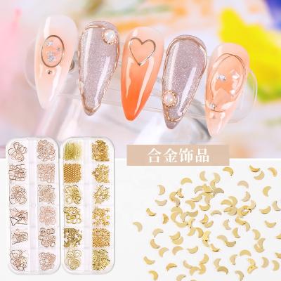 China Fashionable Mix Rivet Alloy Gold Silver Beads Nail Art Decoration Studs for sale