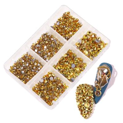 China Flat Iridescence Crystal Rhinestone Nail Art Decoration Opal Crystal Nail Art Design Mixed 14 low in box for sale