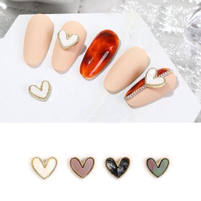 China Easy Apply Mix Design 3D Peach Jewelry Diamond Heart Shape Nail Art Decoration for sale