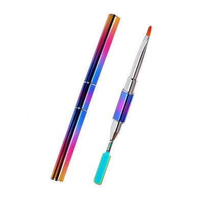 China Nail Salon Tools Hot Sale Double End Colorful Nail Art Acrylic Extension Pen UV Gel Nail Art Brush for sale