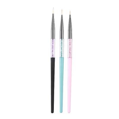 China Nail Salon Tools 3Pcs Nail Art Brush Drawing Painting Carving Pen Acrylic Liner High Quality UV Gel Nail Tools for sale