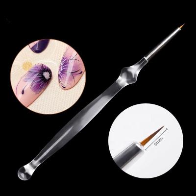 China Crystal Nail Art Brush Nail Carving Brush Liner Painting Drawing UV Cut Pen UV Gel Wholesale Durable for sale