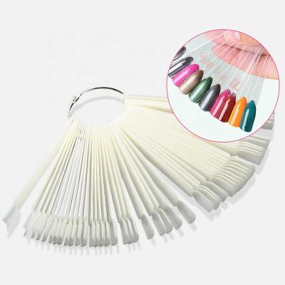 China Easy Apply False Nail Art Palette Color Chart With Ring For Color Display Nail Polish Display 50pcs for sale