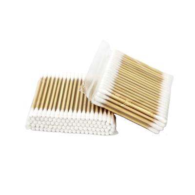 China Wooden Disposable Cosmetic White Wooden Bamboo Ear Swabs Hotel Cotton Buds for sale