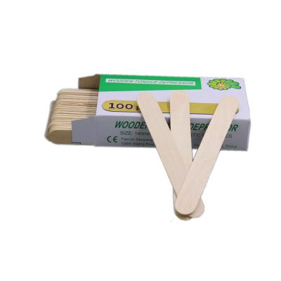 China Sterilr or non-sterile 150 millimeter flat edge adult wooden spatula for sale