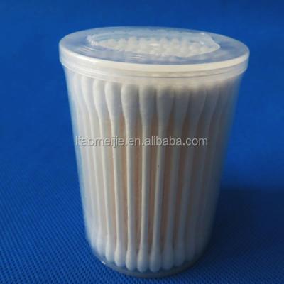 China Cosmetic use cotton tips, plastic stick cotton buds. wooden stick cotton pads for sale