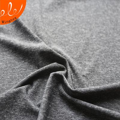 China Plain 155g Polyester Blend Spandex Marl Nylon Yarn Knit Plain Jersey Fabric For Sportswear for sale