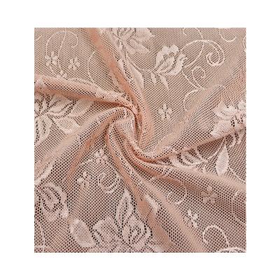 China Stretch Wingtex Pretty Mesh Chinese Rose Flower Elastic Fashion Jacquard Nylon Fabric for sale