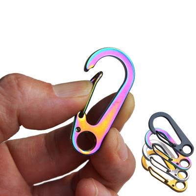 China Retail Industry Carabiner All Steel D-Shaped Hook EDC Carabiner Cut Out Main Chain Hook Outdoor Survival Gear Mountaineering Carabiner for sale