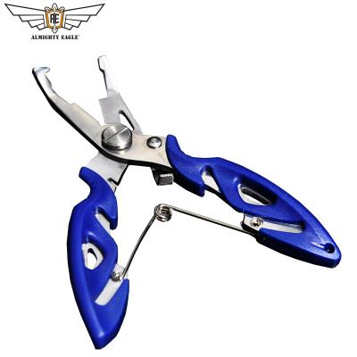 China 3CR13 Steel and ABS Plastic Fish Tool Fishing Camping Pliers Tool Mini Fishing Scissors Fish Hook Pliers Multifunctional Remover Tools for sale