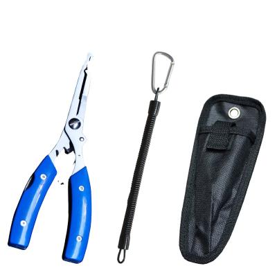 China 420 +ABS Dropshipping Steel Plastic Line Plier Scissors Fishing Sea Pliers Cutter Hook Remover Fish Accessories for sale