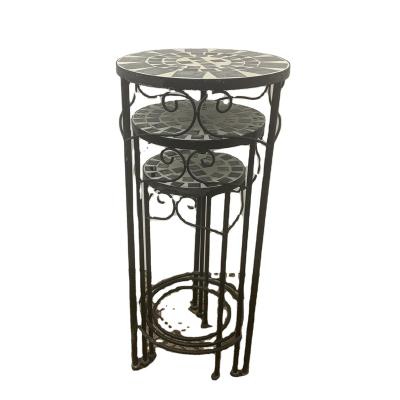 China Contemporary Sales Outdoor Garden Plant Stand Set Mosaic Plant Stand ofMetal Planter for sale