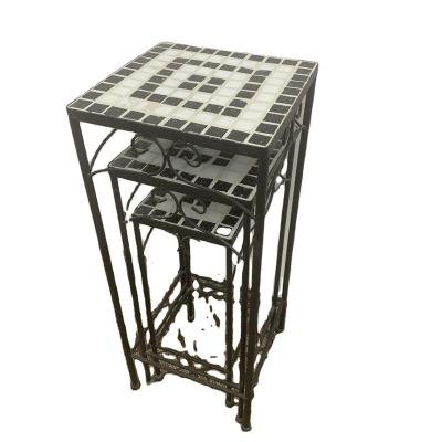 China Contemporary Hot Sales Garden Plant Stand Set Metal Mosaic Plant Stand Planter for sale