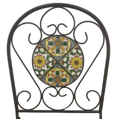 China Round Iron Traditional Cheap Indoor Furniture Mosaic Chair Sales Foldable Chair for sale