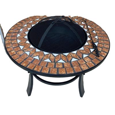 China Traditional Wholesale Mosaic Tile Table Outdoor Fire Pit Mosaic Fire Pit Bbq for sale