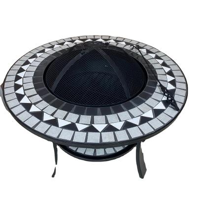 China Traditional High QualityBarbecue Table Outdoor Round Fire Pit With Tile Ring for sale