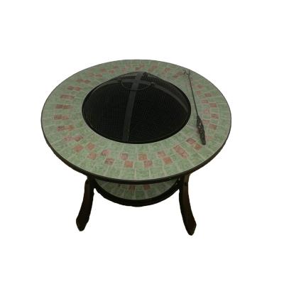 China Traditional Factory Directly Wholesale Round Top Fire Pit Table With Decorative Slate Stand for sale