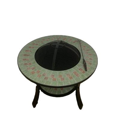 China Wholesale Traditional Competitive Price Round Top Fire Pit Table With Decorative Slate Stand for sale