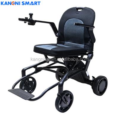 China KZ1 Lightweight Black Polish Coating Light Weight One Step Folding Electric Wheelchair for sale