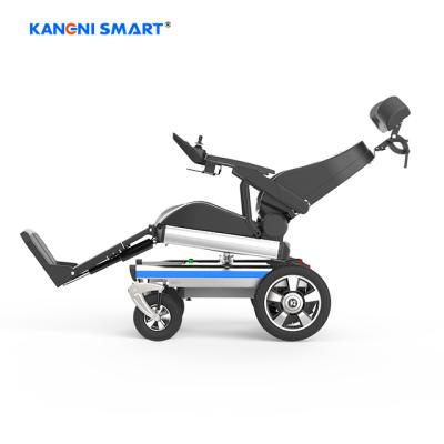 China Aluminum Alloy Kangni Electric Wheelchair Smart Folding Handycapped Power Wheelchair for sale